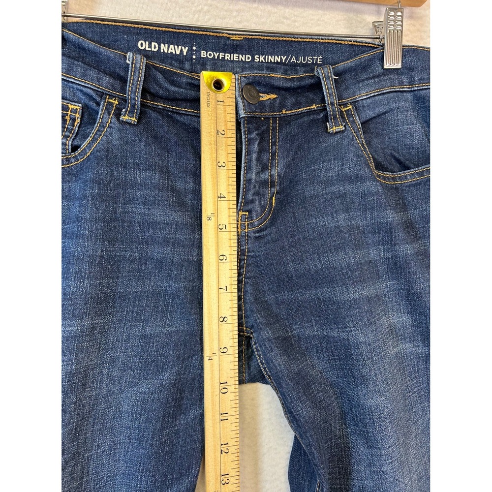 Casual Old Navy Womens 6 Blue Boyfriend Skinny Mid Rise Stretch Denim Jeans - Picture 4 of 11
